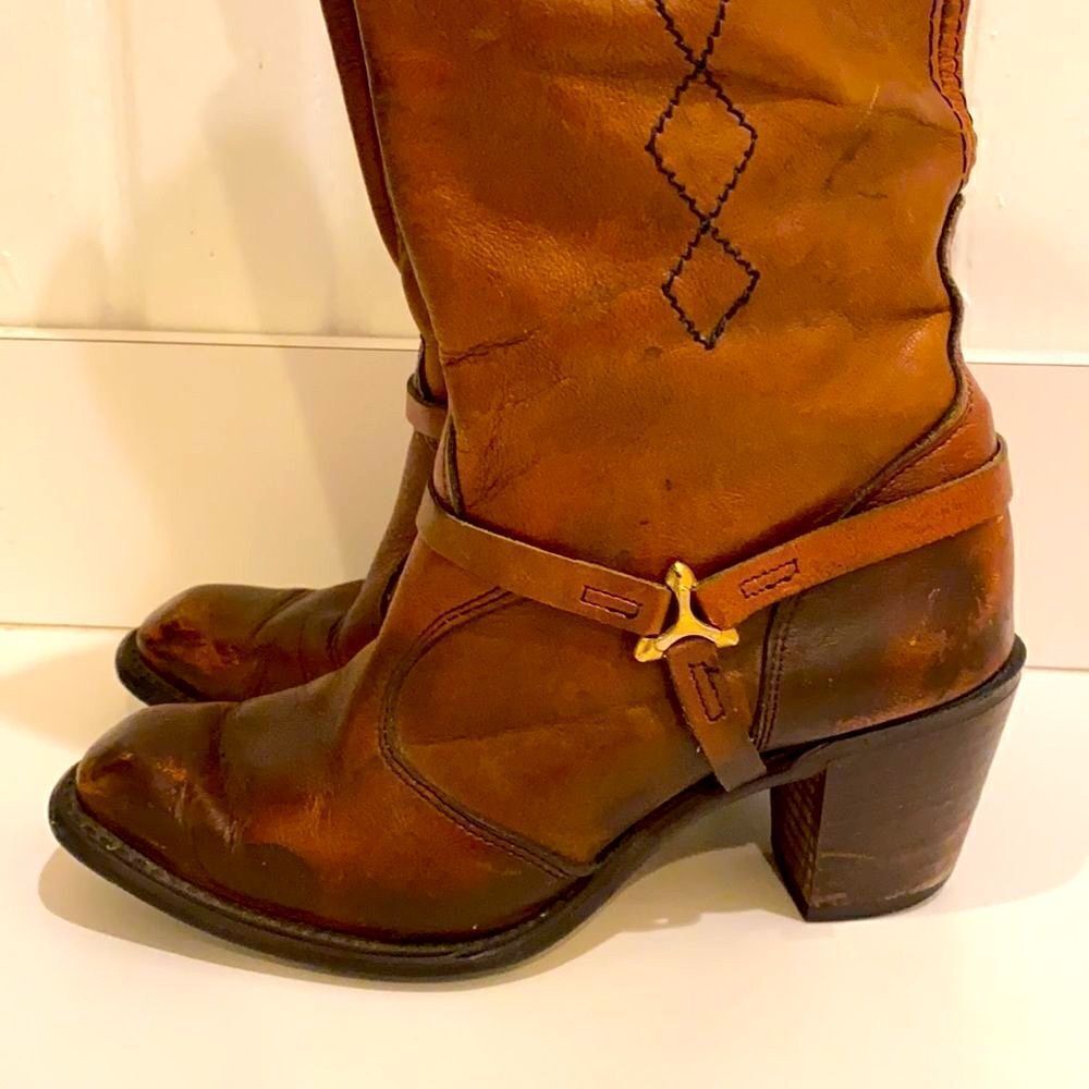 Vintage Wrangler Western Hippie Boots 70s 80s Boho A8 - Picture 9 of 14